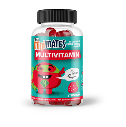 Mini Multivitamins Køb Team MiniMates - Multivitamins Strawberry 60 pcs - Kort Udløb 8/24
