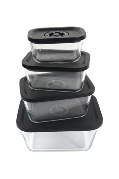 zzSobczyk - Set of 4 - Glass storage Containers + pump