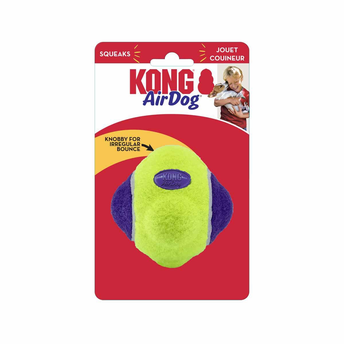KONG - Airdog Squeaker Knobby Ball M/L (634.6228) - Kjæledyr og utstyr