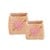 Rice - Square Raffia Storage Small and Large  Natur with Pink Heart thumbnail-1