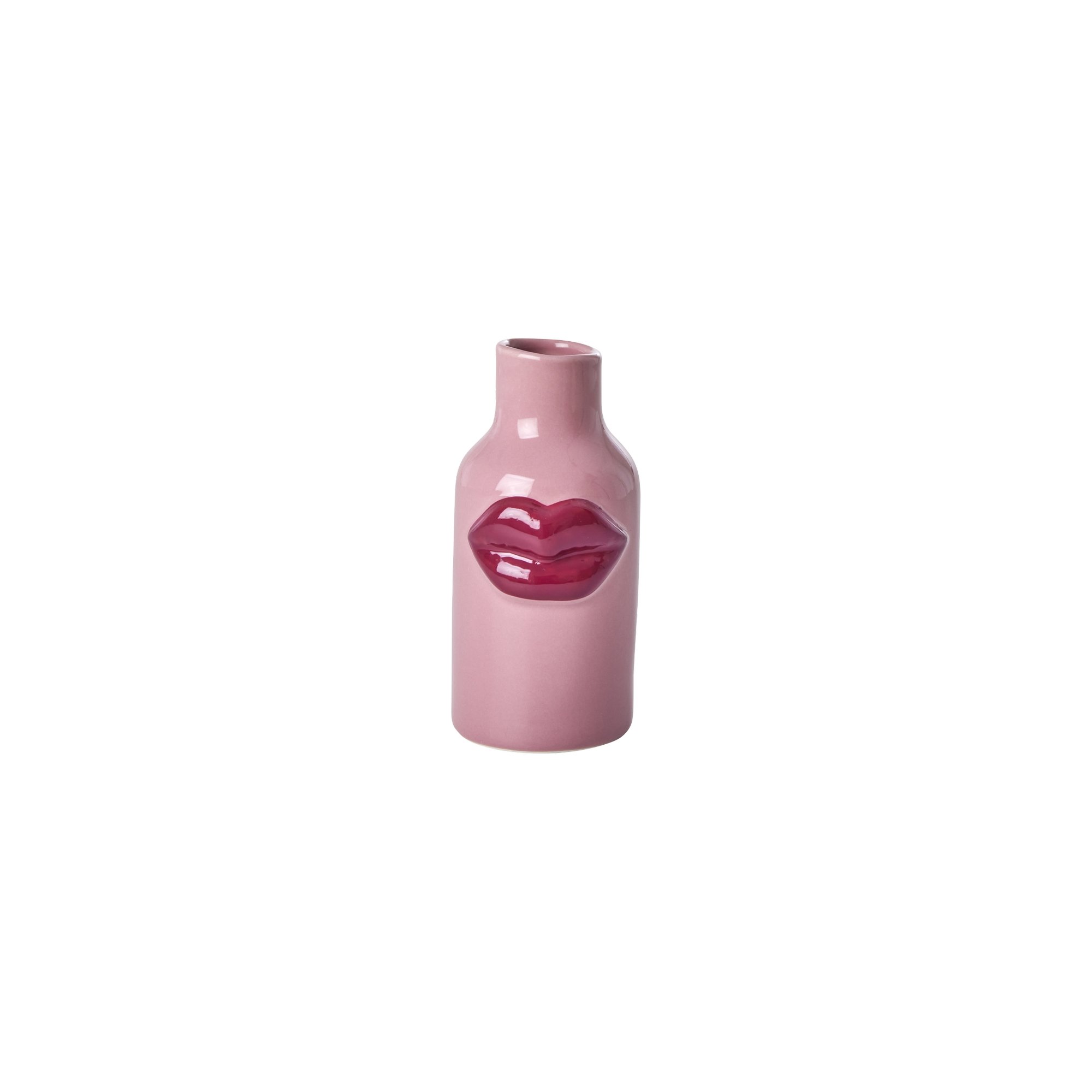 #2 - Rice - Ceramic Vase with Lips Ekstra Small Pink