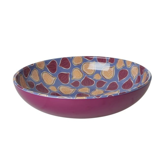 Rice - Melamine Salad Bowl New Shape with Figs in Love Print - Two Tone