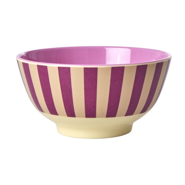 Rice - Melamine Bowl with Stripes Print - Medium