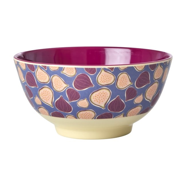 Rice - Melamine Bowl with Figs in Love Print - Medium