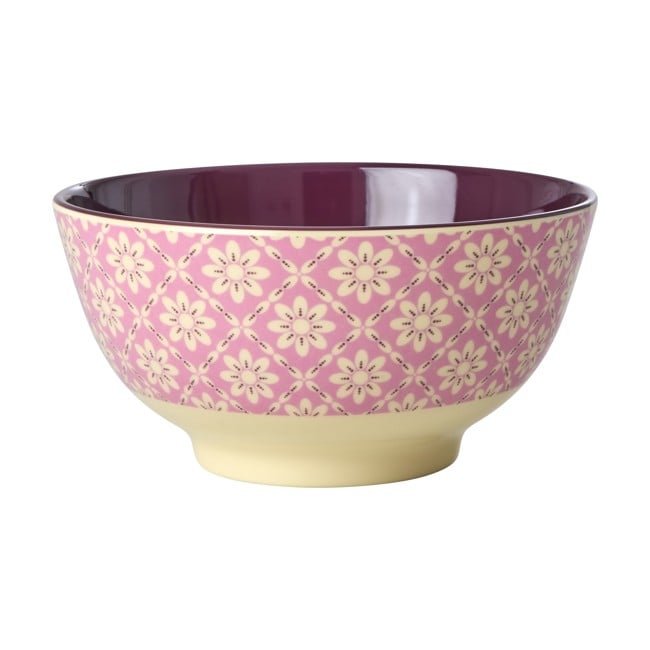 Rice - Melamine Bowl with Graphic Flower Print - Medium