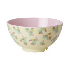 Rice - Melamine Bowl with Roller Skate Print - Two Tone - Medium