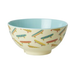 Rice - Melamine Bowl with Skateboard Print - Two Tone - Medium