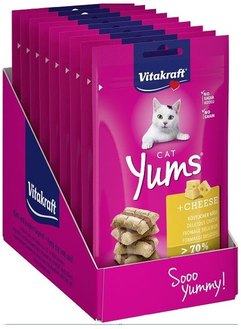 Vitakraft - Cat Treats - 9 x Cat Yums with cheese 40g (bundle)