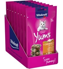 Vitakraft - Cat treats - 9 x Cat Yums with chicken and Cat Grass 40g (bundle)