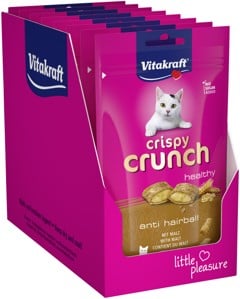 Vitakraft - Kattegodbider - 9 x Crispy Crunch m/malt / anti hårbold 40g