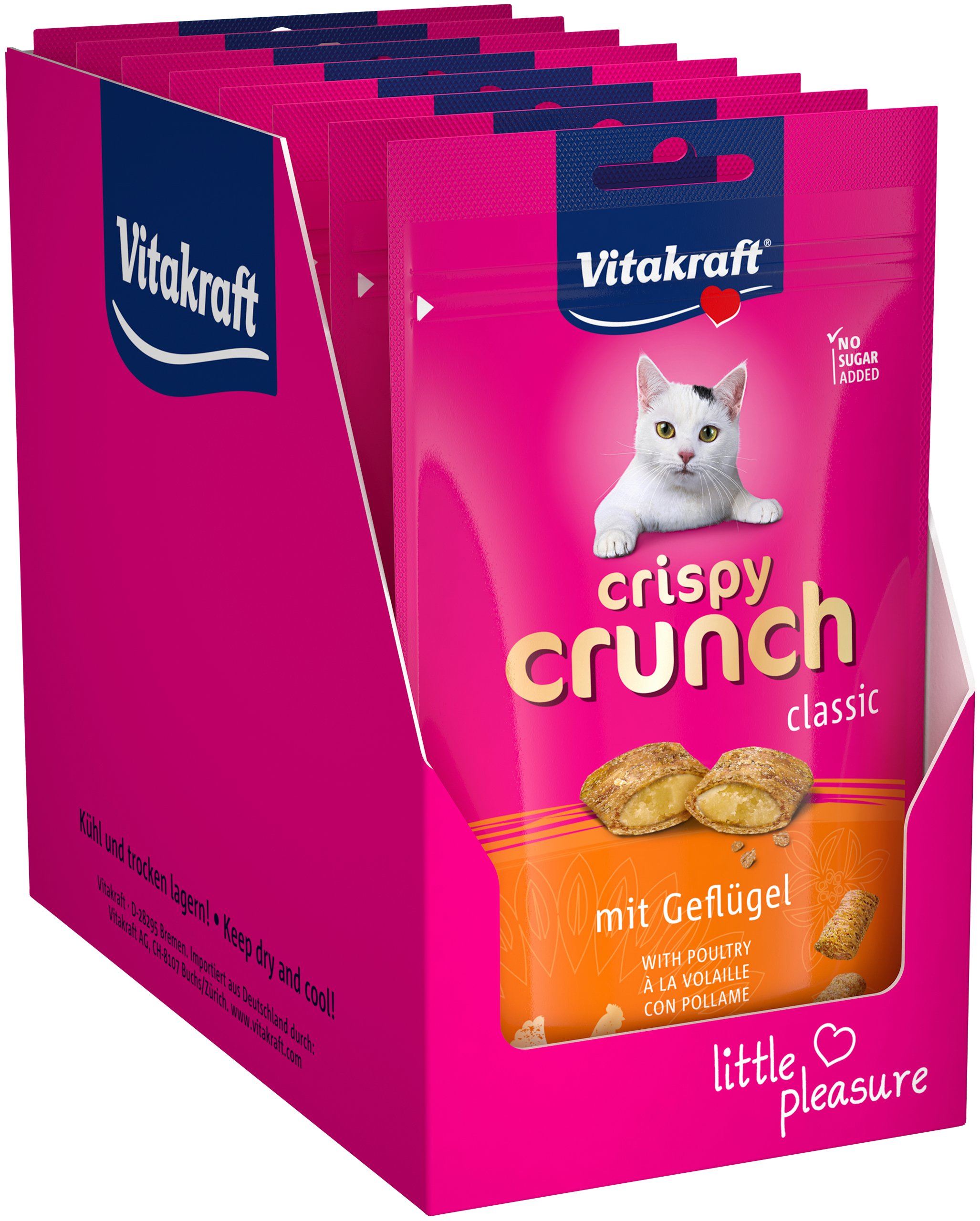 Vitakraft - Cat treats - 9 x Crispy Crunch with poultry 40g (bundle) - Kjæledyr og utstyr