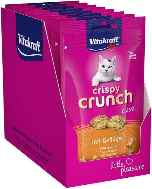 Vitakraft - Kattegodbider - 9 x Crispy Crunch m/fjerkræ 40g