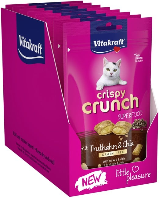 Vitakraft - Cat treats - 9 x Crispy Crunch with turkey and chia seeds 40g (bundle)