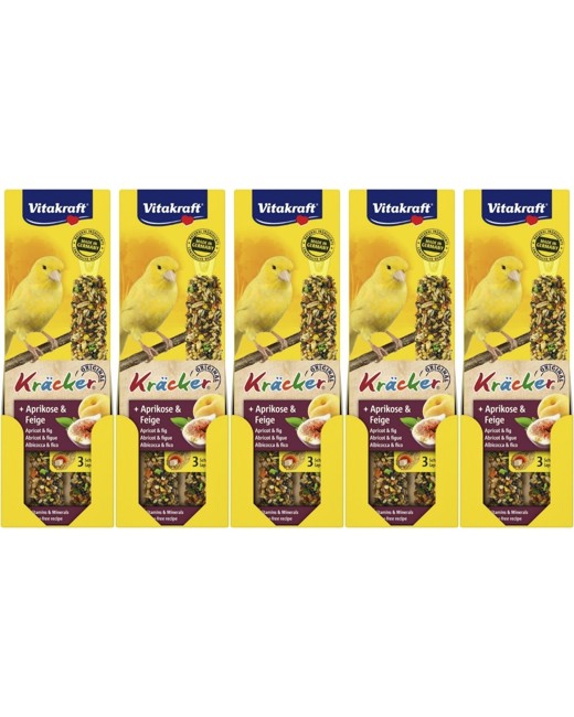 Vitakraft - Bird treats - 5 x Kräcker® abricot and fig for canary´s (bundle)