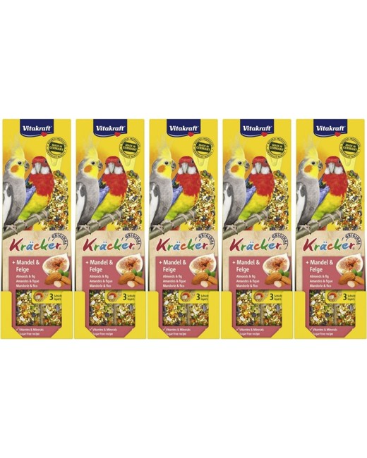 Vitakraft - Fugle snacks - 5 x Kräcker mandel og figen, til parakitter