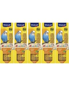 Vitakraft - Bird treats - 5 x Kräcker honey and sesame for budgies (bundle)