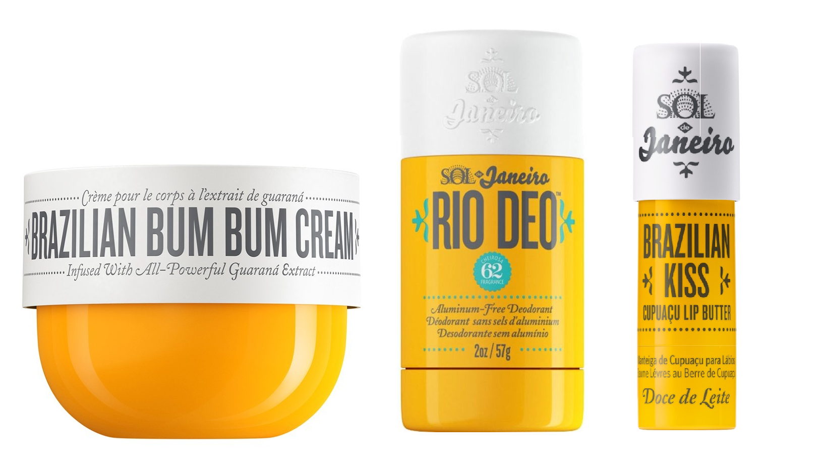 Sol de Janeiro - Brazilian Bum Bum creme 240 ml + Rio Deo Aluminum-Free Deodorant 57 g + Lip Butter