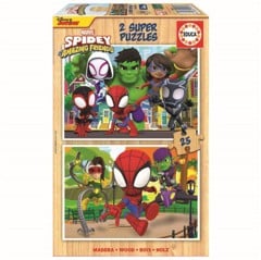 Educa - 2x25 Spidey & His Amazing Friends Wood Puzzles (80-19289)