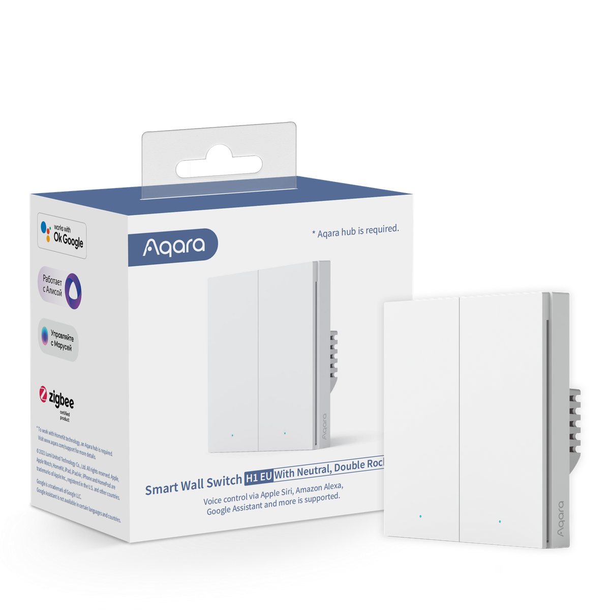 Buy Aqara - Smart Wall Switch H1 (with neutral. double rocker) - Free ...