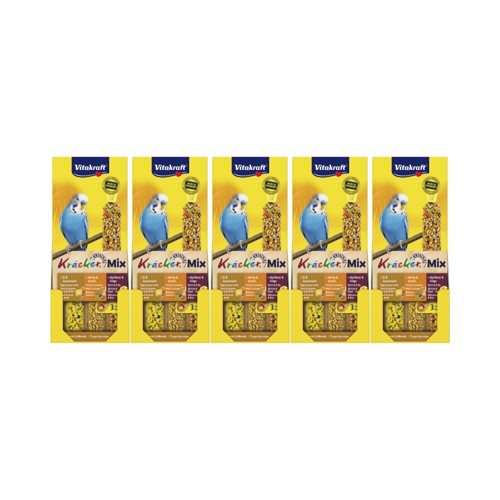 Vitakraft - Bird treats - 5 x Kräcker Mix Honey/fruit/egg for budgies (bundle)