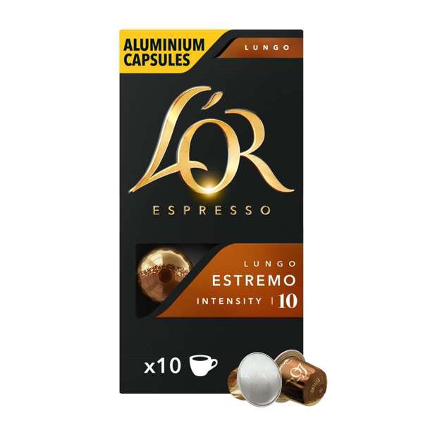 L'OR Capsules - Lungo Estremo - Coffee Capsules - 10 pcs - Mat og drikke