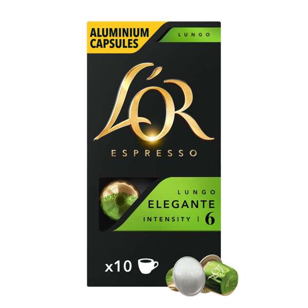 L'OR Capsules - Lungo Elegante - Coffee Capsules - 10 pcs - Mat og drikke