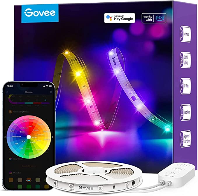 Govee RGBIC Basic - Wi-Fi + Bluetooth LED-striper, 10m - Elektronikk