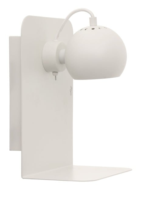 Frandsen - Ball væglampe med USB EU - Mat hvid