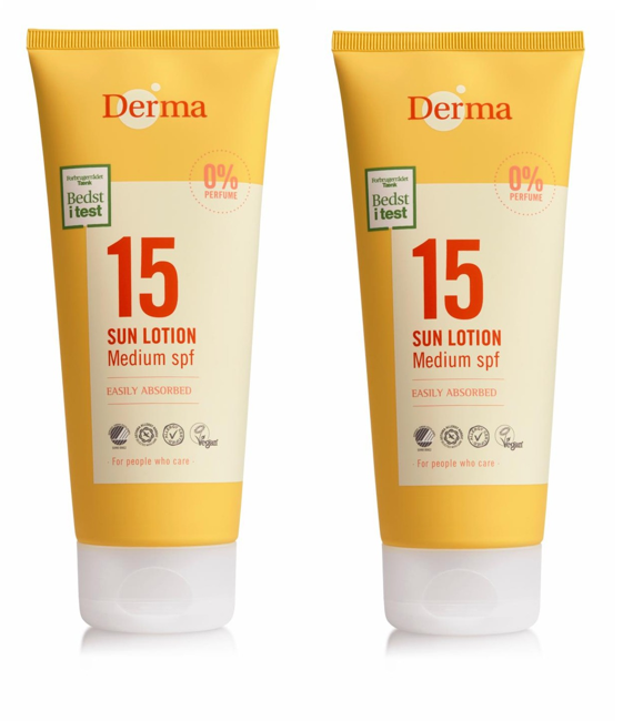 Derma - 2 x Sun Lotion SPF 15 200 ml - Sonnencreme