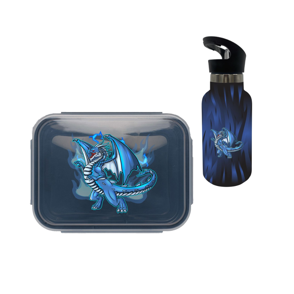 Tinka - Water Bottle Steel & Lunch Box - Dragon