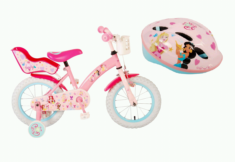Volare - Children's Bicycle 16" - Disney Princess (21609-CH) + Bicycle Helmet 52-56 cm - Princess (1027) - Leker