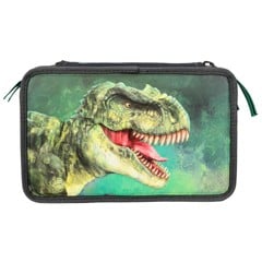 Dino World - Triple Pencil Case - Green With 3D Effect - ( 0412475 )