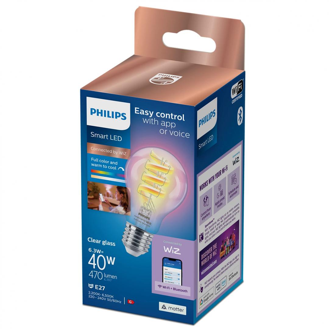Philips - Intelligent LED Filament Bulb Clear 40 W A60 E27 RGB - Elektronikk