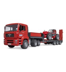 Bruder - MAN TGA truck with low loader trailer & Manitou telehandler (02774)
