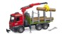 Bruder - MB Arocs Timber truck with loading crane, grab & 3 trunks (03669) thumbnail-1