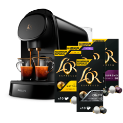 Philips L'Or - Barista Original Kapselmaschine Schwarz - Starter Kit Mix (LM8012/00)