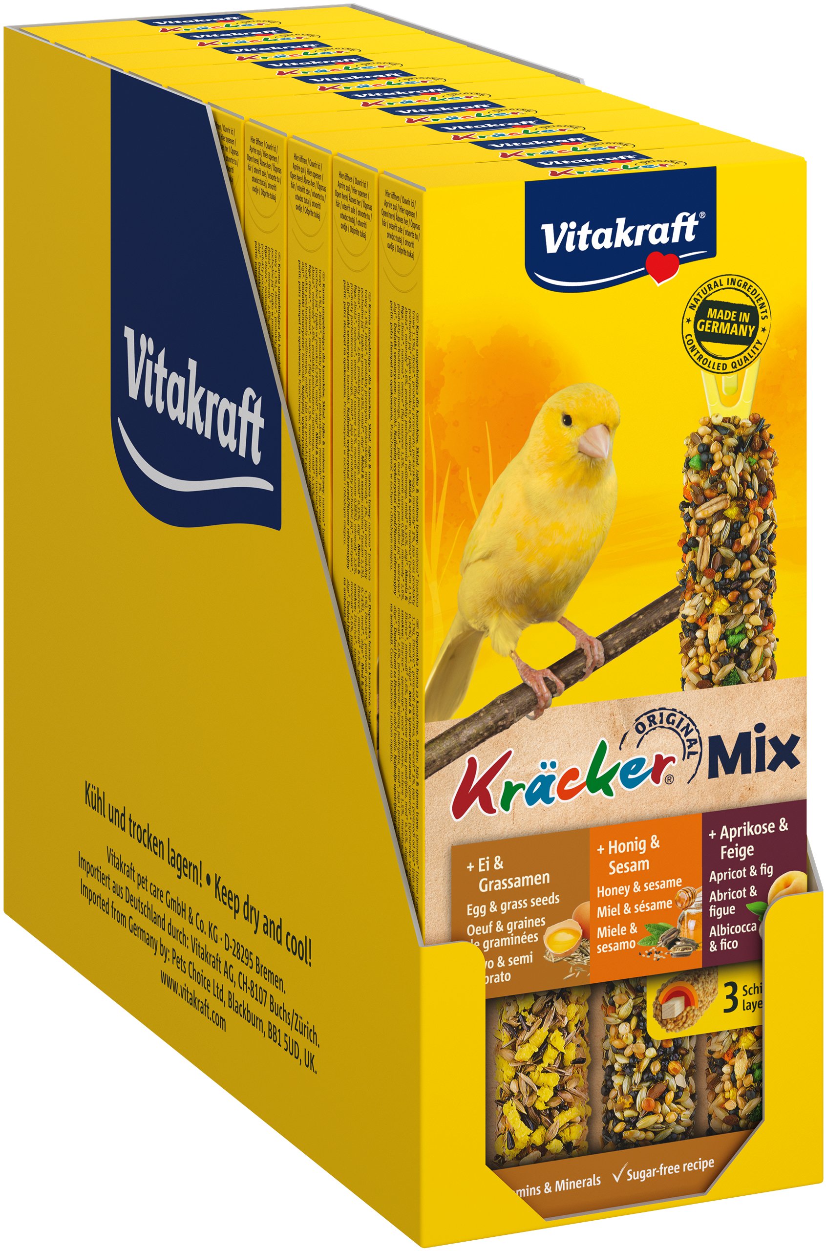 Vitakraft - Bird snacks - 10 x Kräcker Mix Honey/fruit/egg for canary´s (bundle) - Kjæledyr og utstyr