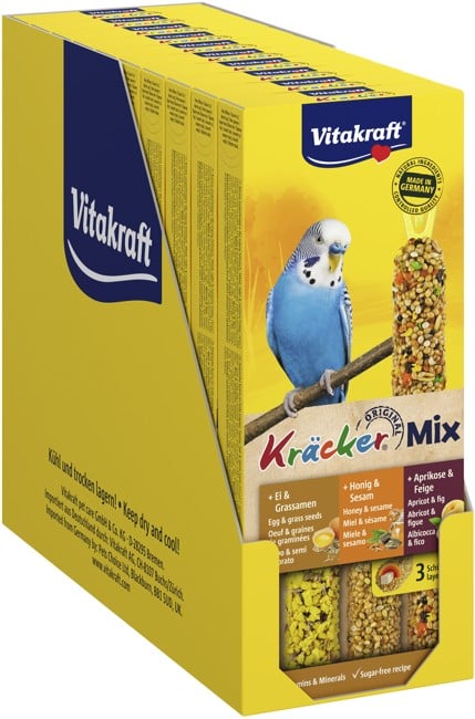 Vitakraft - Bird treats - 10 x Kräcker Mix Honey/fruit/egg for budgies (bundle)