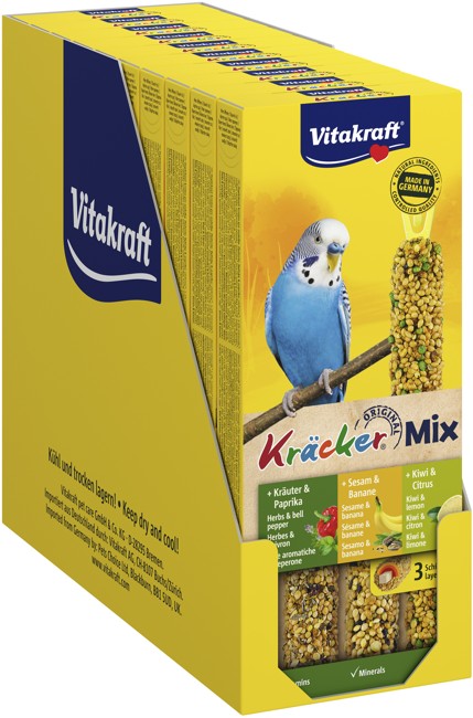 Vitakraft - Bird treats - 10 x Kräcker Mix banana/herbs/kiwi for budgies (bundle)