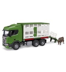 Bruder - Scania Super 560R Cattle transportation truck with 1 cattle (03548)