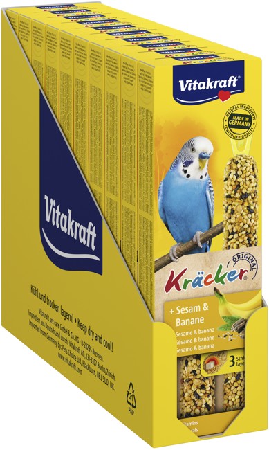 Vitakraft - Bird treats - 10 x Kräcker banana and sesame for budgies (bundle)