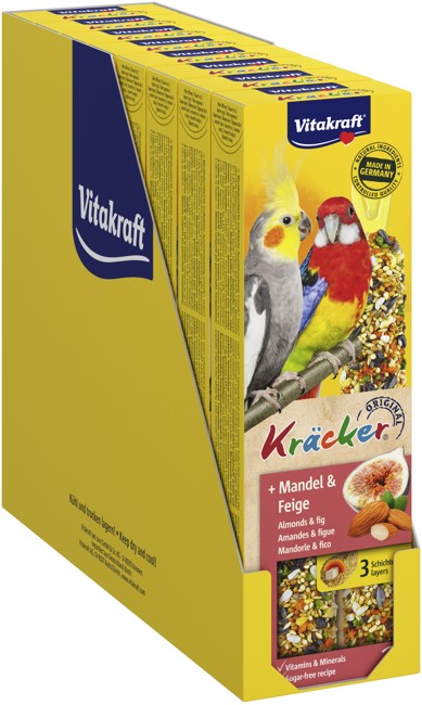 Vitakraft - Bird treats - 8 x Kräcker almond and fig, for parakeets (bundle)