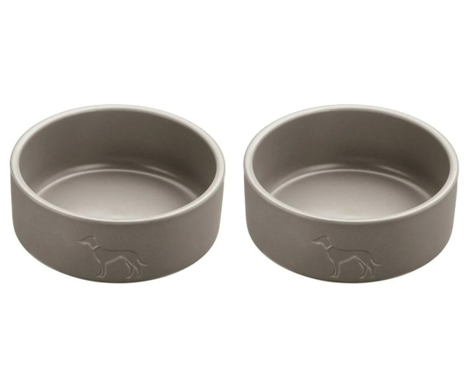 Hunter - 2 x Dog bowl ceramic Osby 350 ml, taupe - Kjæledyr og utstyr