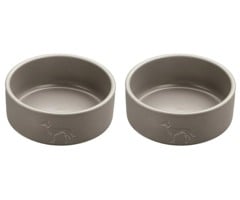 Hunter - 2 x Dog bowl ceramic Osby 350 ml, taupe