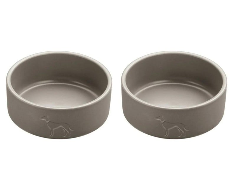 Hunter - 2 x Dog bowl ceramic Osby 1900 ml, taupe