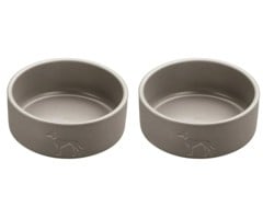 Hunter - 2 x Dog bowl ceramic Osby 1900 ml, taupe