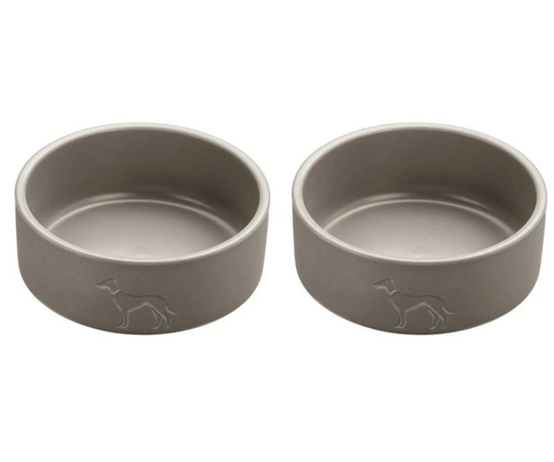 Hunter - 2 x Dog bowl ceramic Osby 1100 ml, taupe