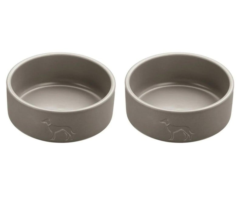 Hunter - 2 x Hundeskål Keramik Osby 1100 ml, taupe