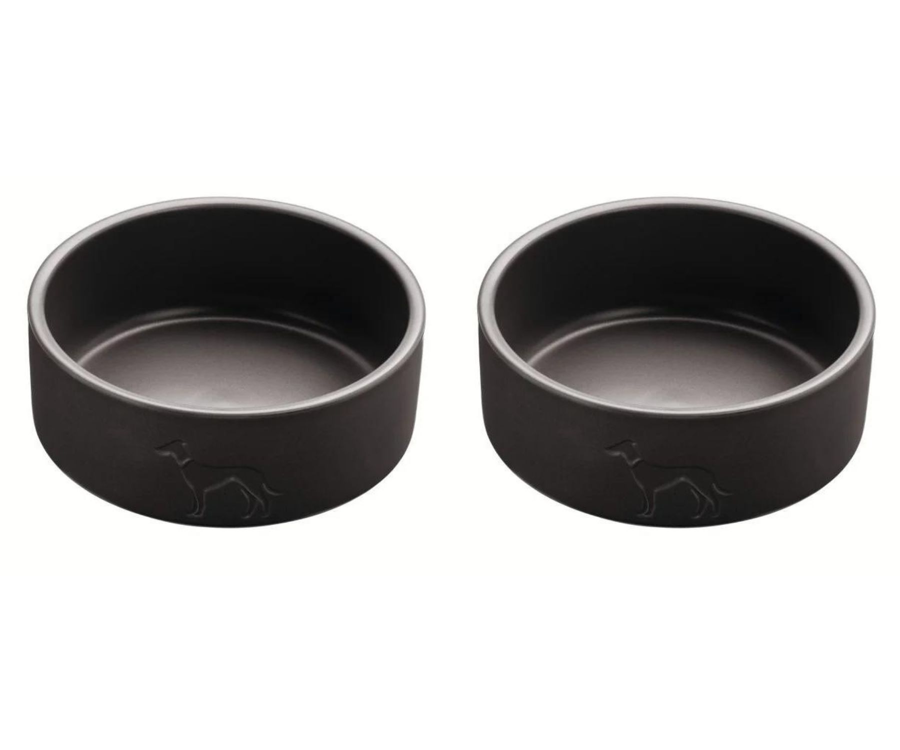 Hunter - 2 x Dog bowl ceramic Osby 1900 ml, anthracite - Kjæledyr og utstyr