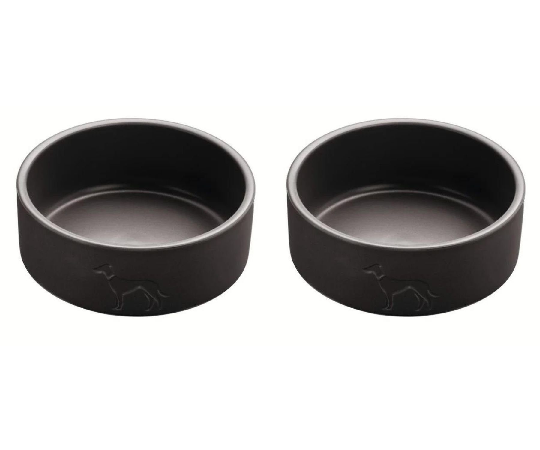 Hunter - 2 x Dog bowl ceramic Osby 550 ml, anthracite - Kjæledyr og utstyr